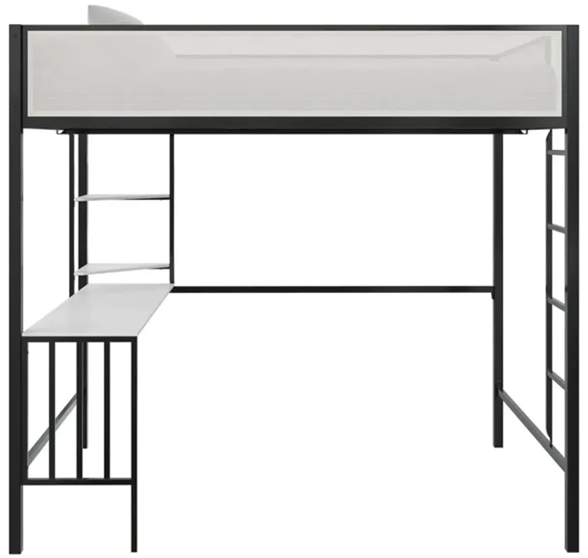 Axel Metal Bed with Desk and Shelves