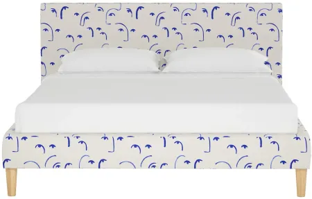 Luis Platform Bed in Faces Klein Blue by Skyline