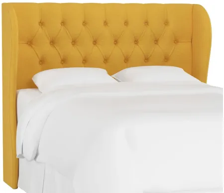 Thayer Wingback Headboard in Linen French Yellow by Skyline