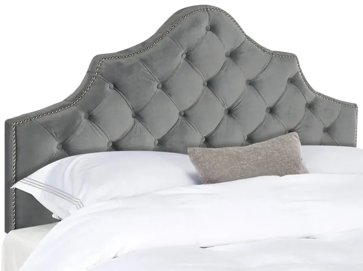 Arebelle Upholstered Headboard in Pewter by Safavieh