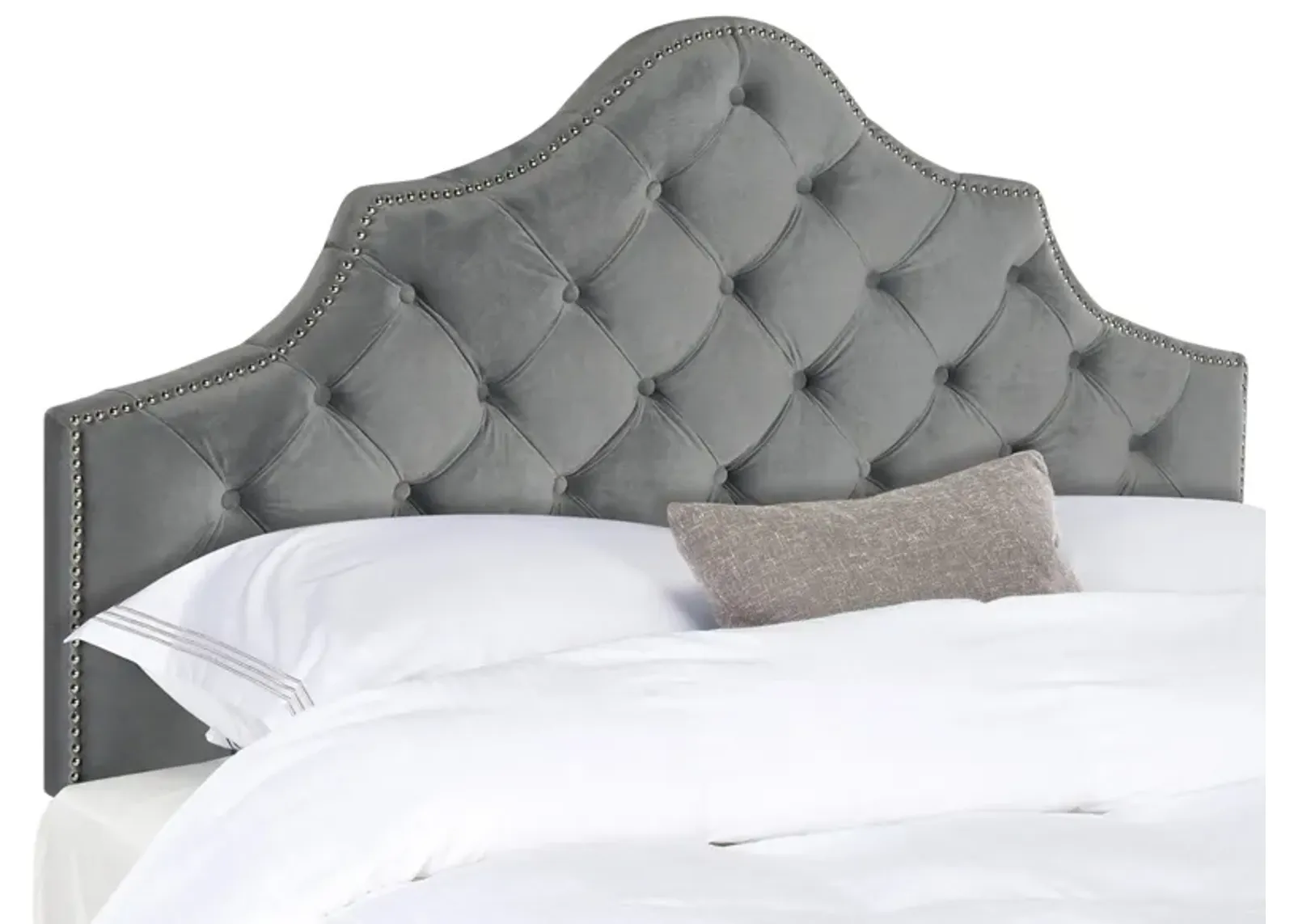 Arebelle Upholstered Headboard in Pewter by Safavieh