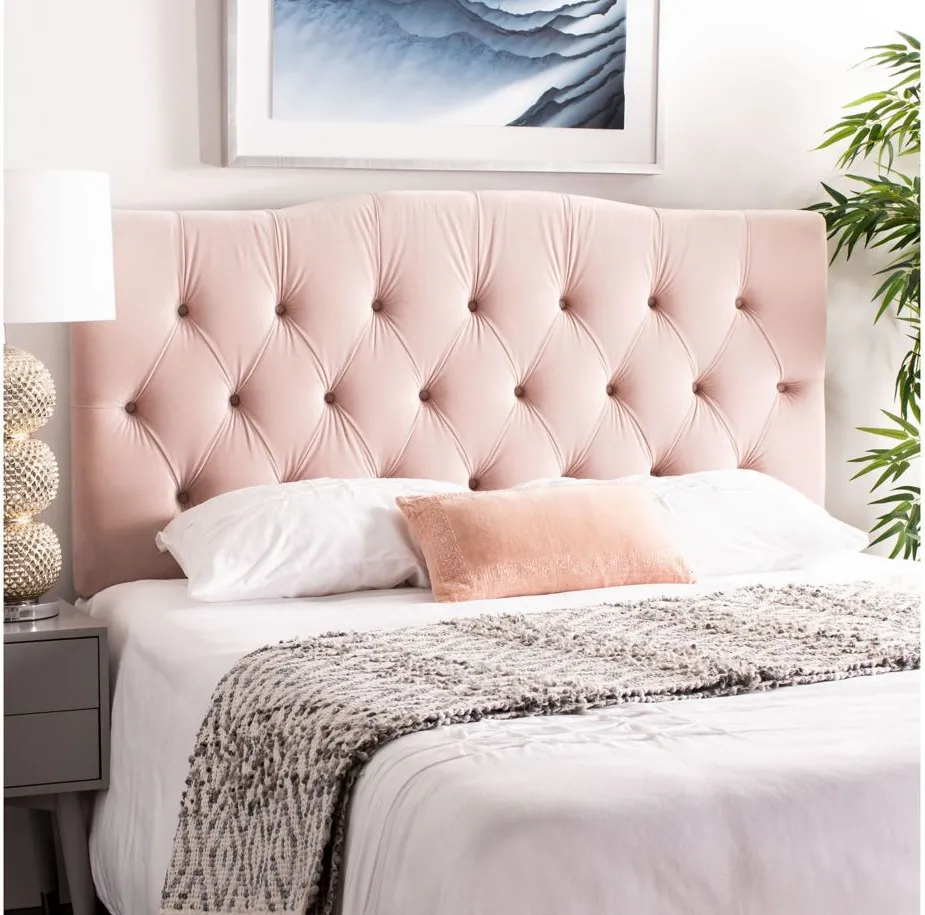 Axel Tufted Upholstered Headboard in Blush Pink by Safavieh