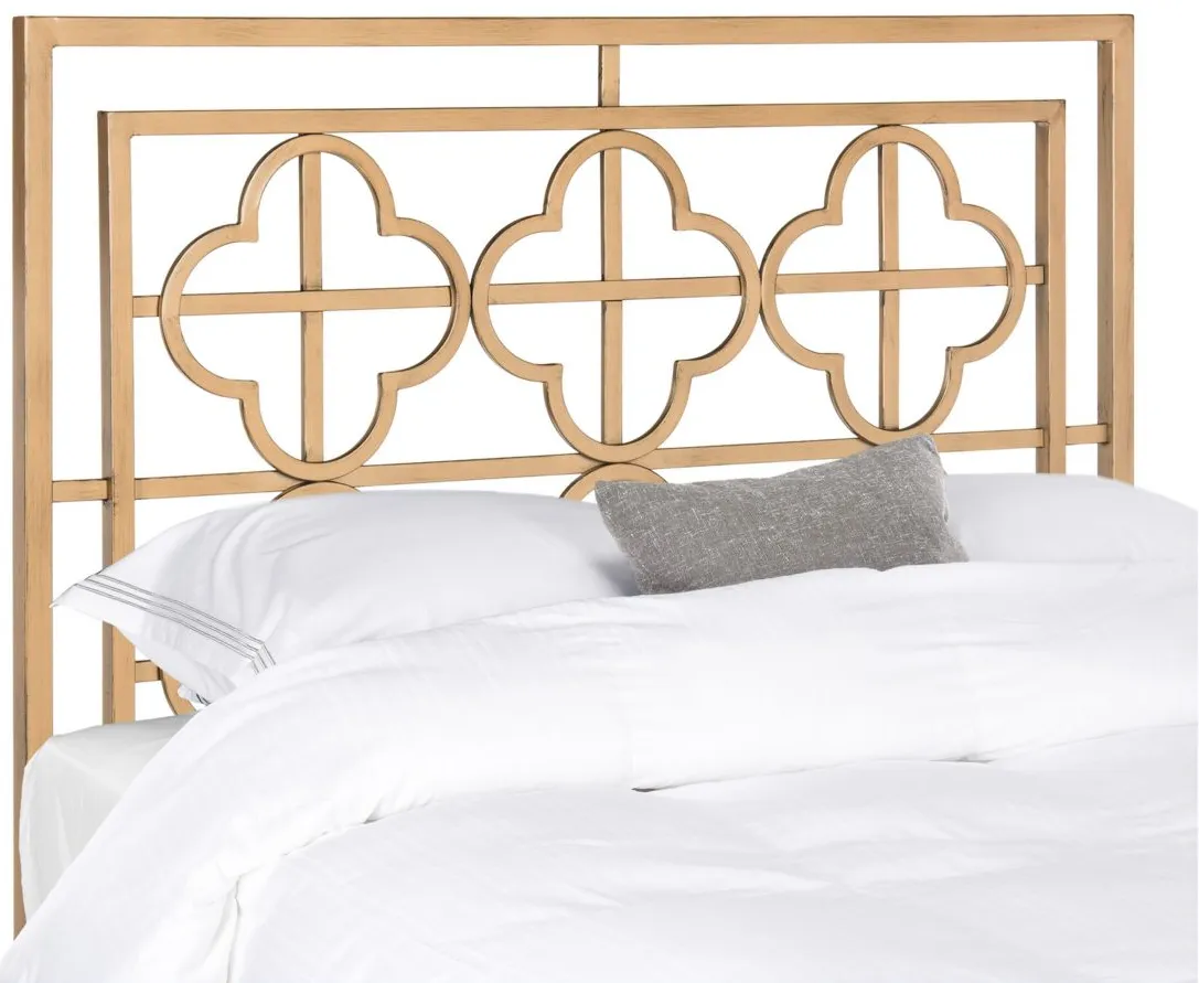 Lucinda Francais Metal Headboard in Antique Gold by Safavieh