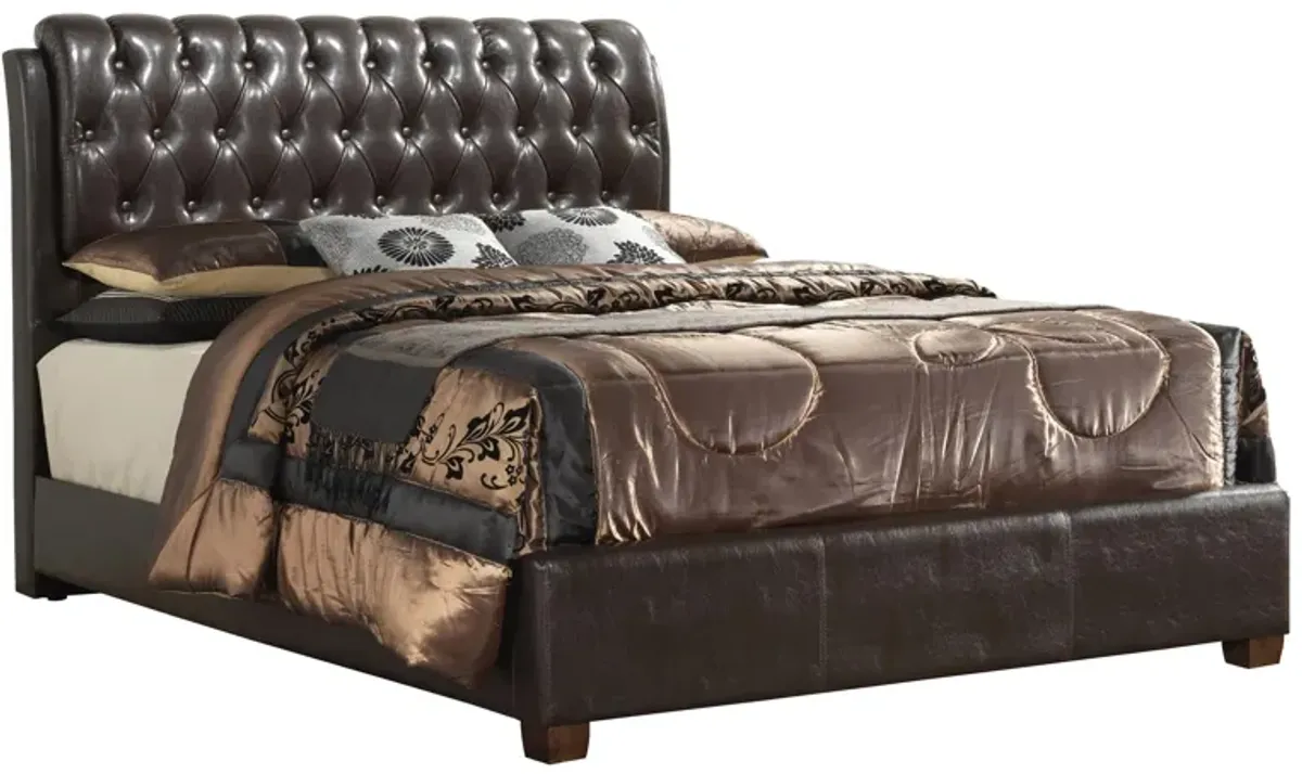 Marilla Upholstered Bed in Cappuccino by Glory Furniture