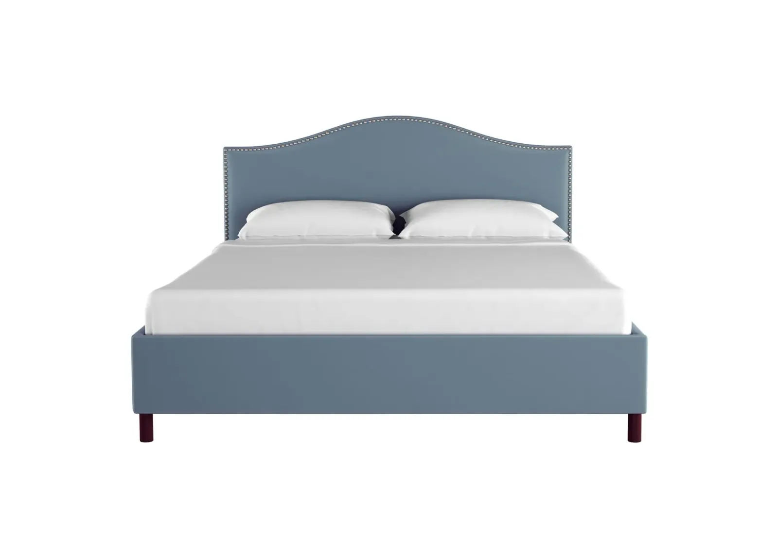 Alexander Platform Bed in Velvet Ocean by Skyline