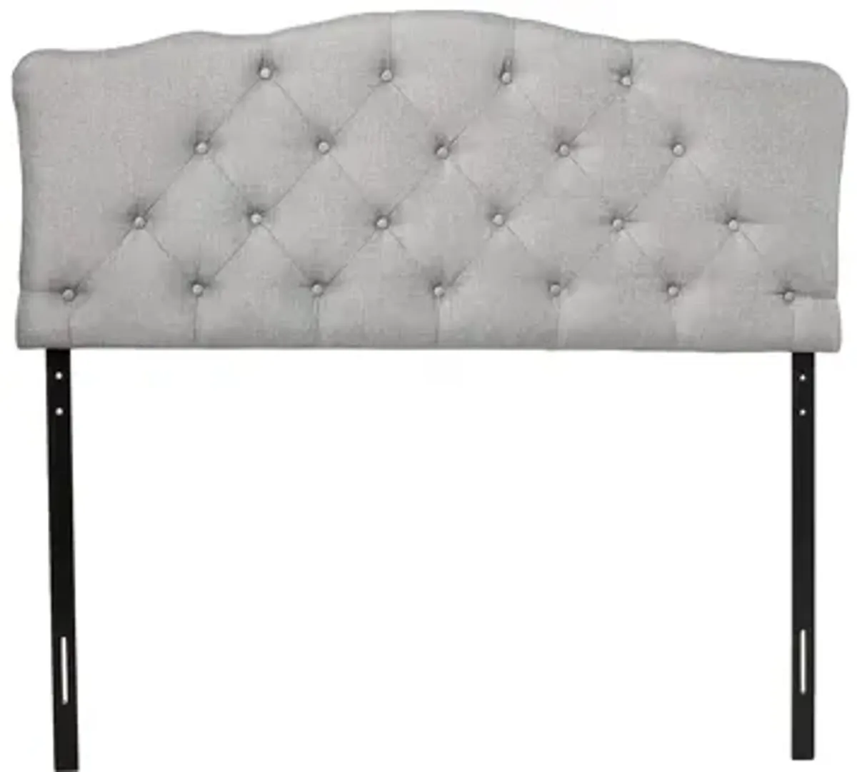 Rita Fabric Upholstered Button-tufted Scalloped Headboard