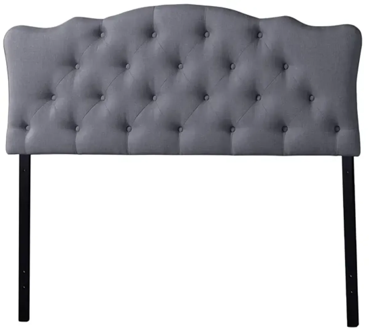 Rita Fabric Upholstered Button-tufted Scalloped Headboard