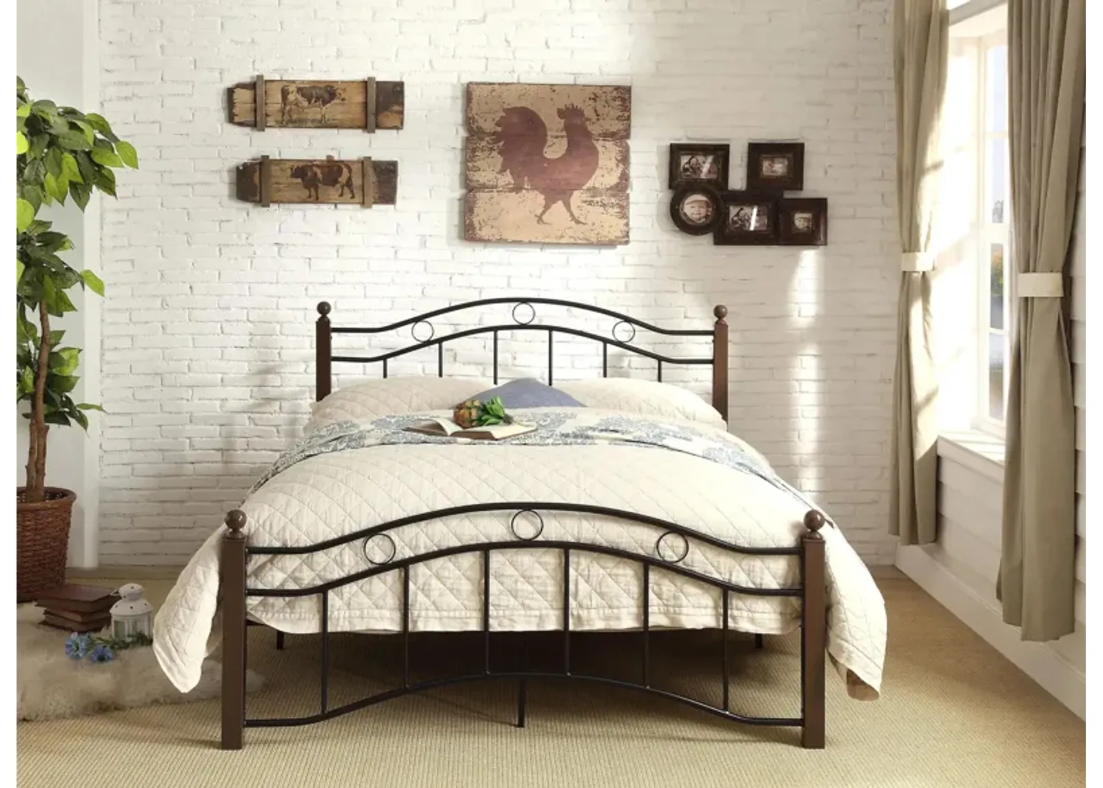 Korey Metal Platform Bed in Black by Homelegance