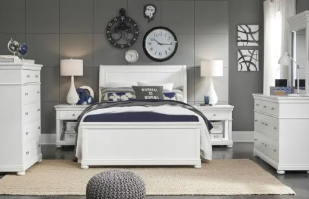 Canterbury Sleigh Bed in Natural White by Legacy Classic Furniture
