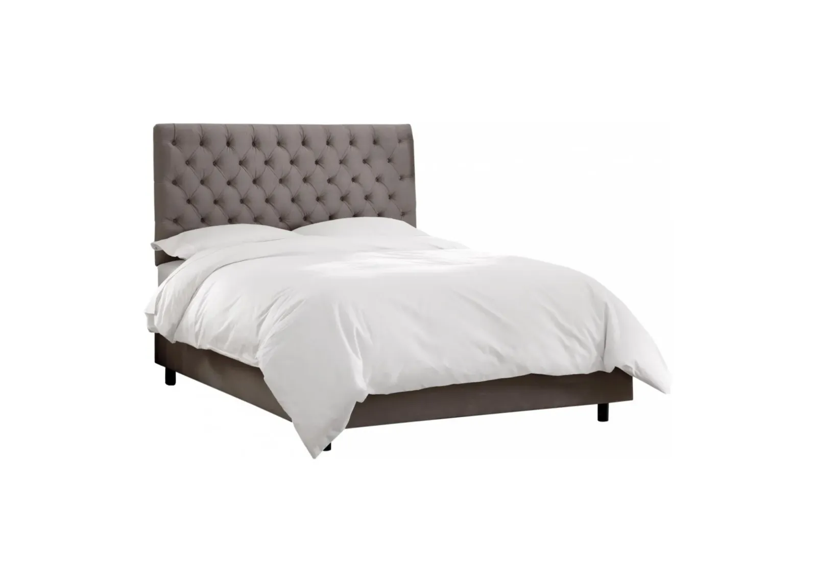 Queensbury Bed in Velvet Steel Gray by Skyline