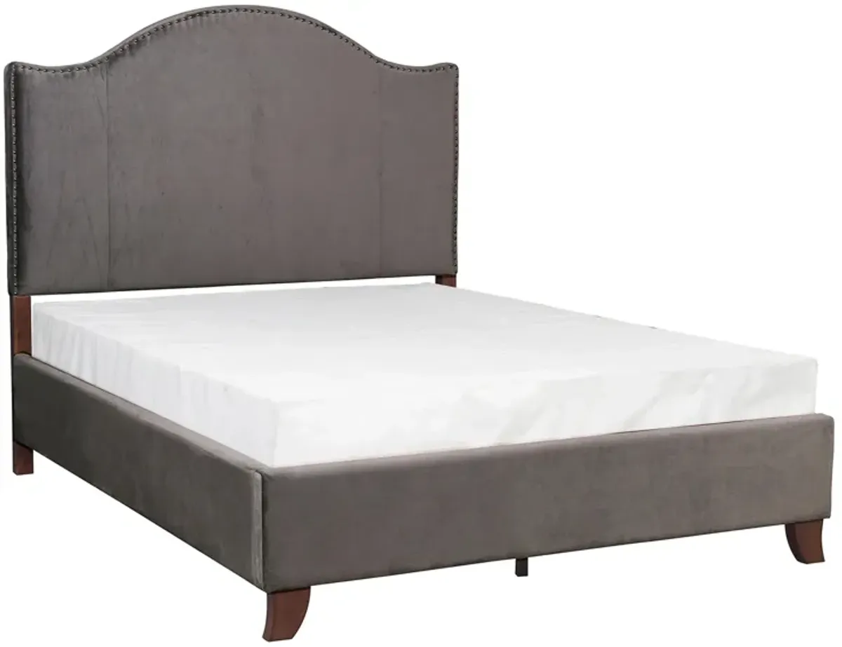 Neunan Upholstered Bed in Gray by Homelegance