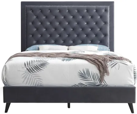 Alba Upholstered Panel Bed in Gray by Glory Furniture
