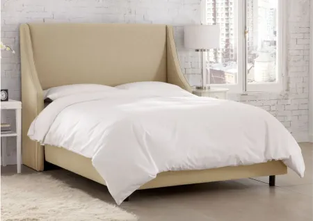 Cam Wingback Bed in Linen Sandstone by Skyline