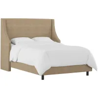 Cam Wingback Bed in Linen Sandstone by Skyline