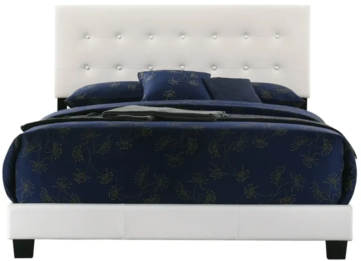 Caldwell Upholstered Panel Bed in White by Glory Furniture