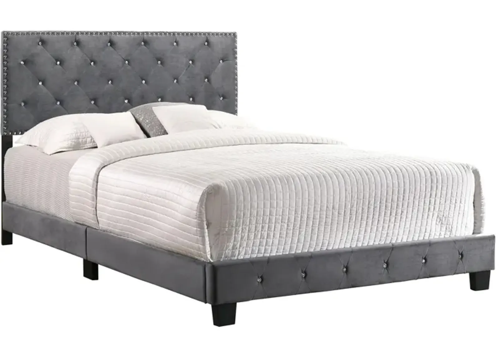 Suffolk Upholstered Panel Bed in Gray by Glory Furniture