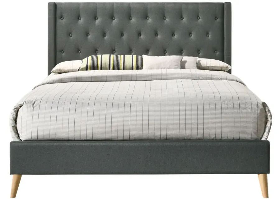 Bergen Upholstered Panel Bed in Gray by Glory Furniture