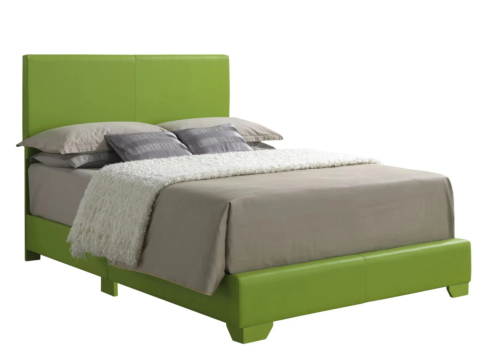 Aaron Upholstered Panel Bed in Green by Glory Furniture