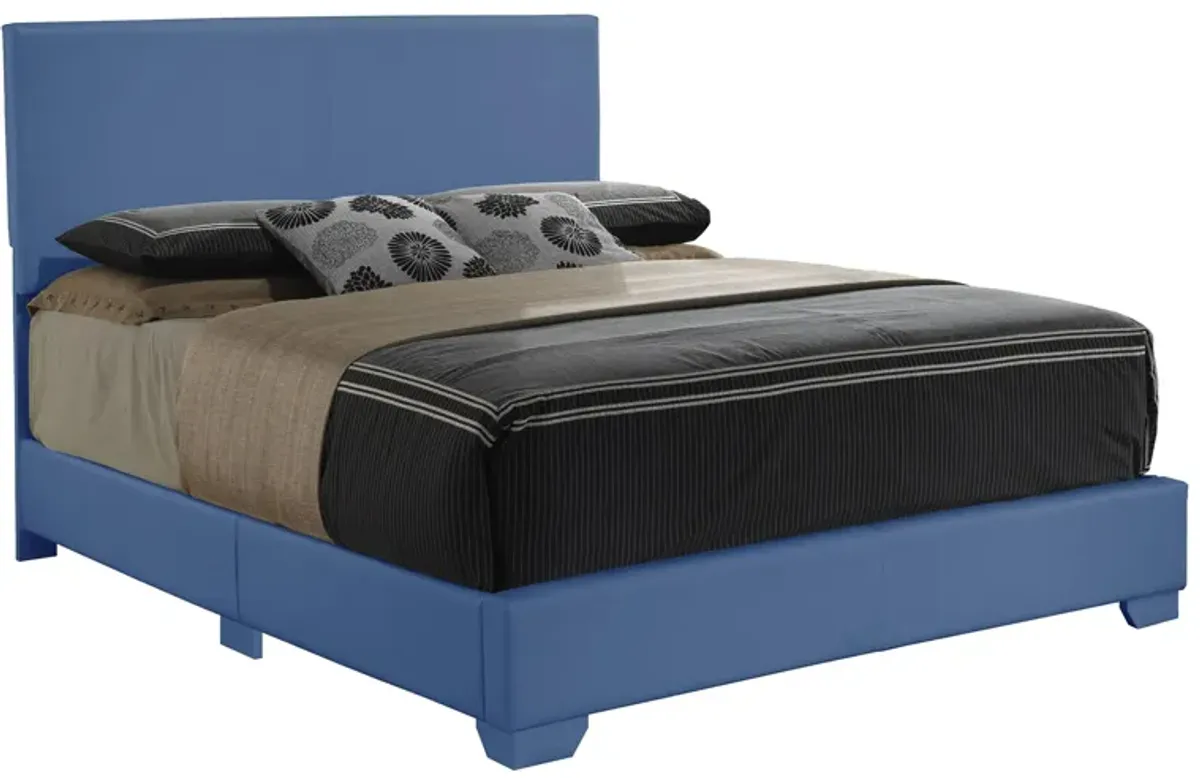 Aaron Upholstered Panel Bed in Blue by Glory Furniture