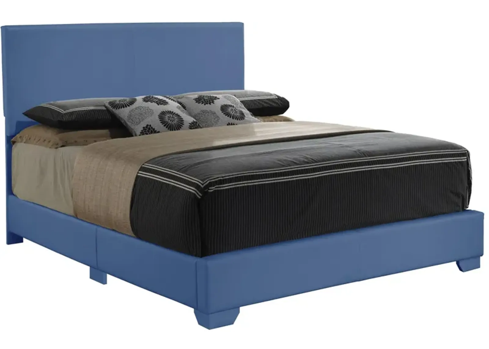 Aaron Upholstered Panel Bed in Blue by Glory Furniture