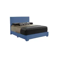 Aaron Upholstered Panel Bed in Blue by Glory Furniture