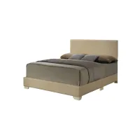 Aaron Upholstered Panel Bed in Beige by Glory Furniture