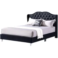 Joy Upholstered Panel Bed in Black by Glory Furniture