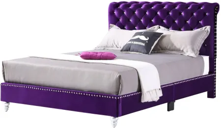Maxx Upholstered Sleigh Bed in Purple by Glory Furniture
