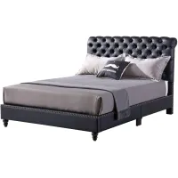 Maxx Upholstered Sleigh Bed in Black by Glory Furniture