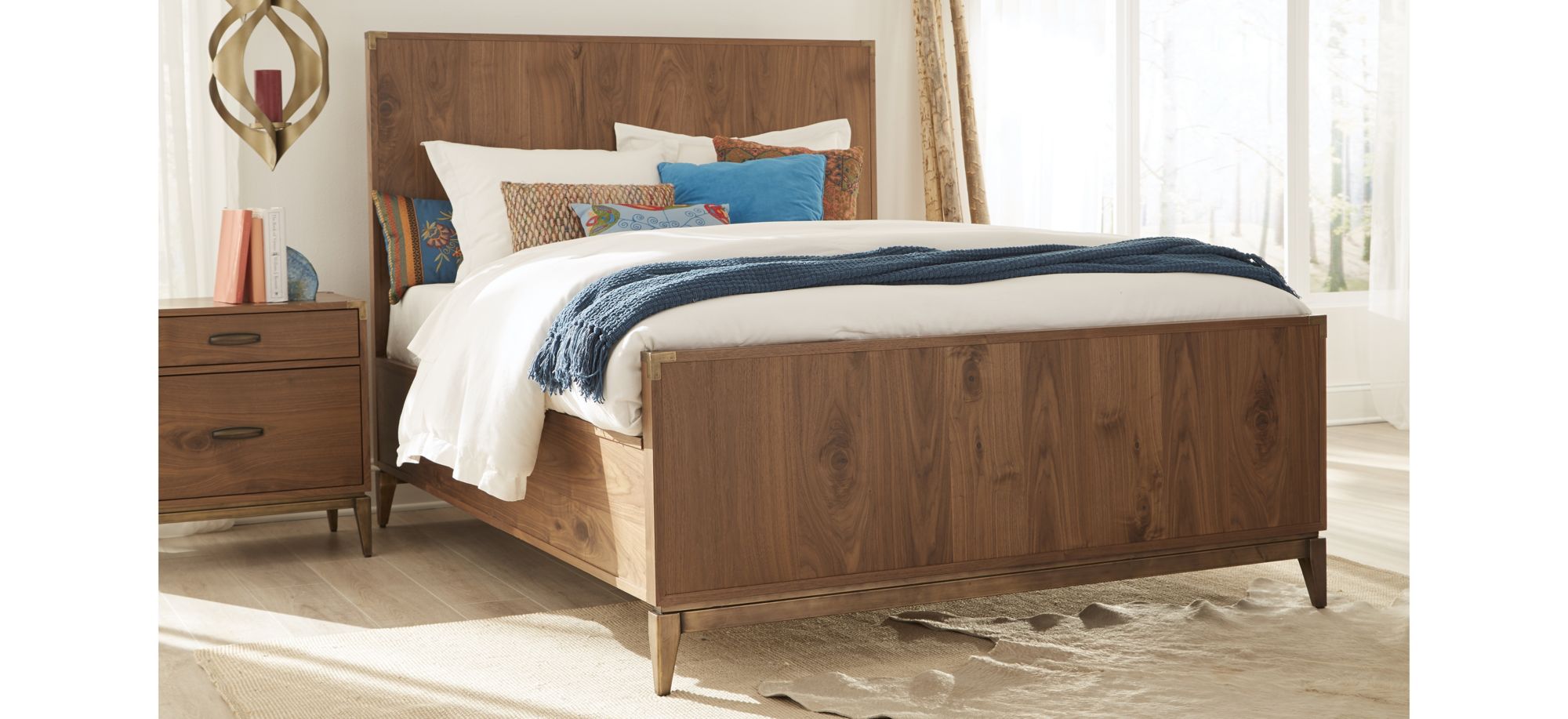 Adler Panel Bed in Natural Walnut by Bellanest