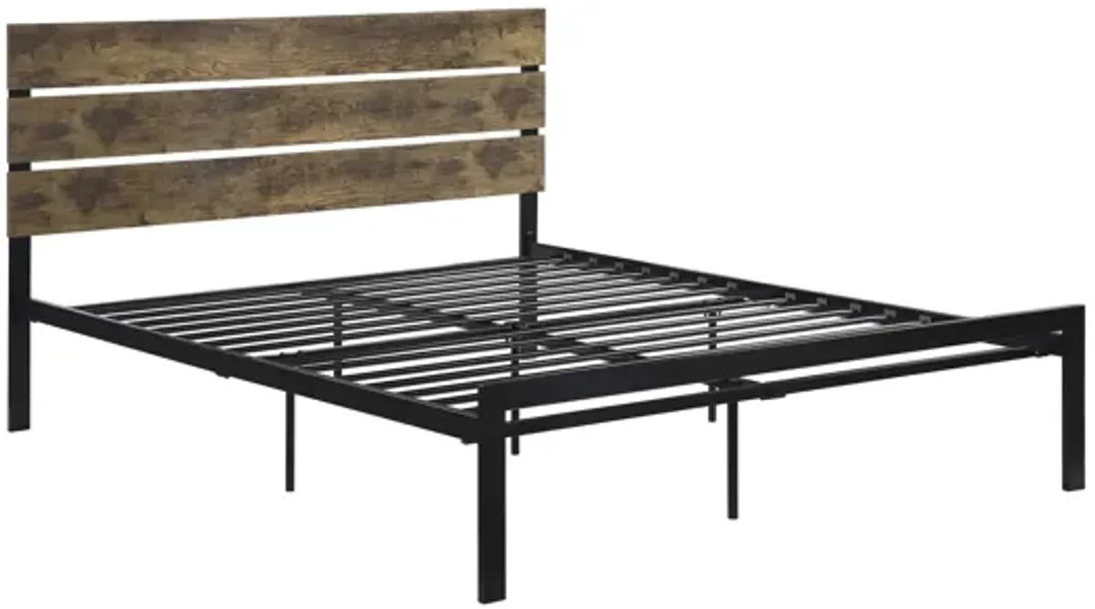 Raina Metal And Wood Platform Bed