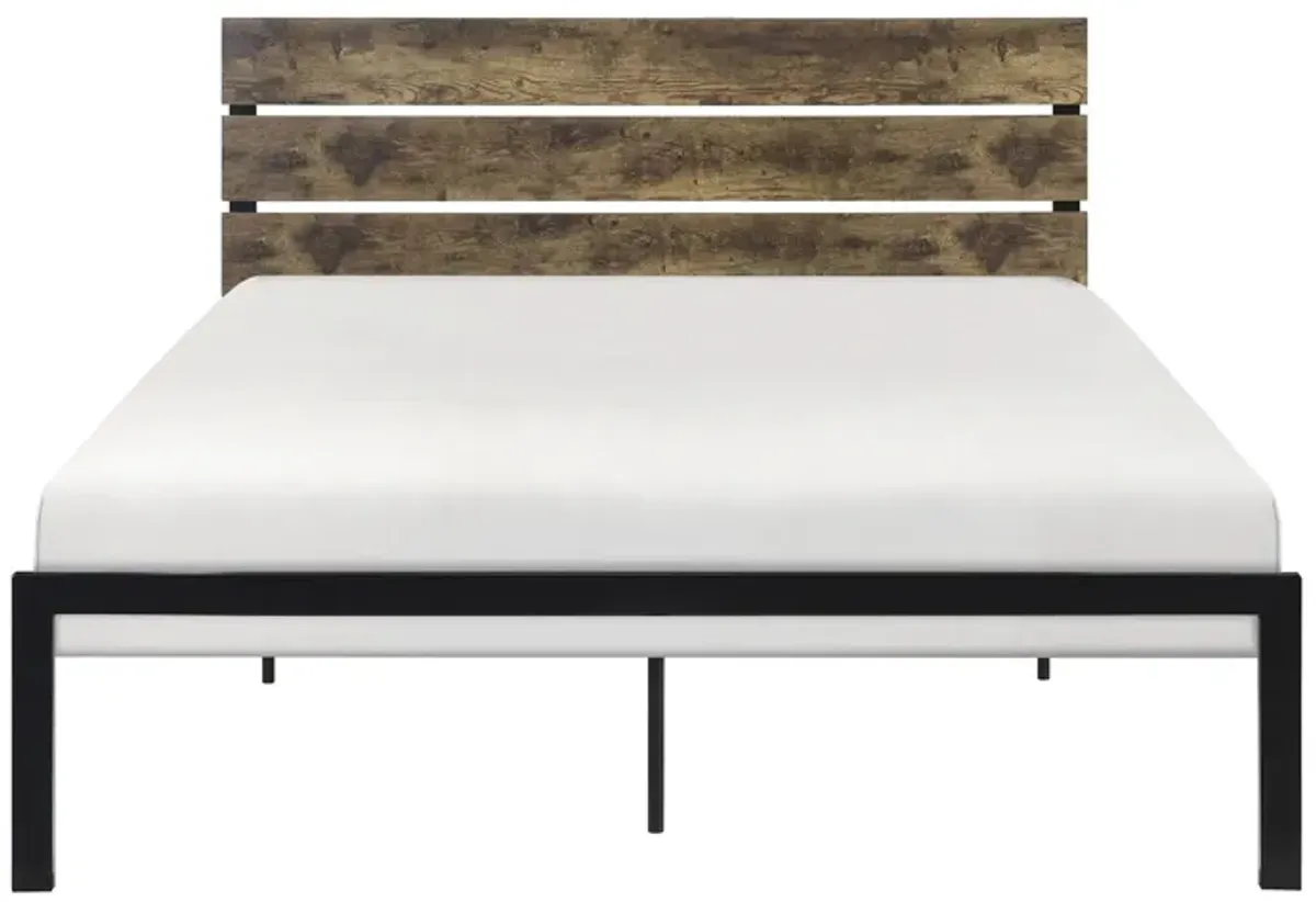 Raina Metal And Wood Platform Bed