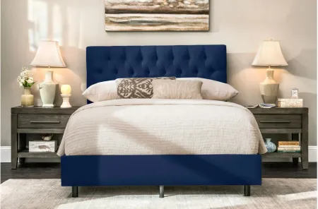 Blanchard Bed in Velvet Navy by Skyline