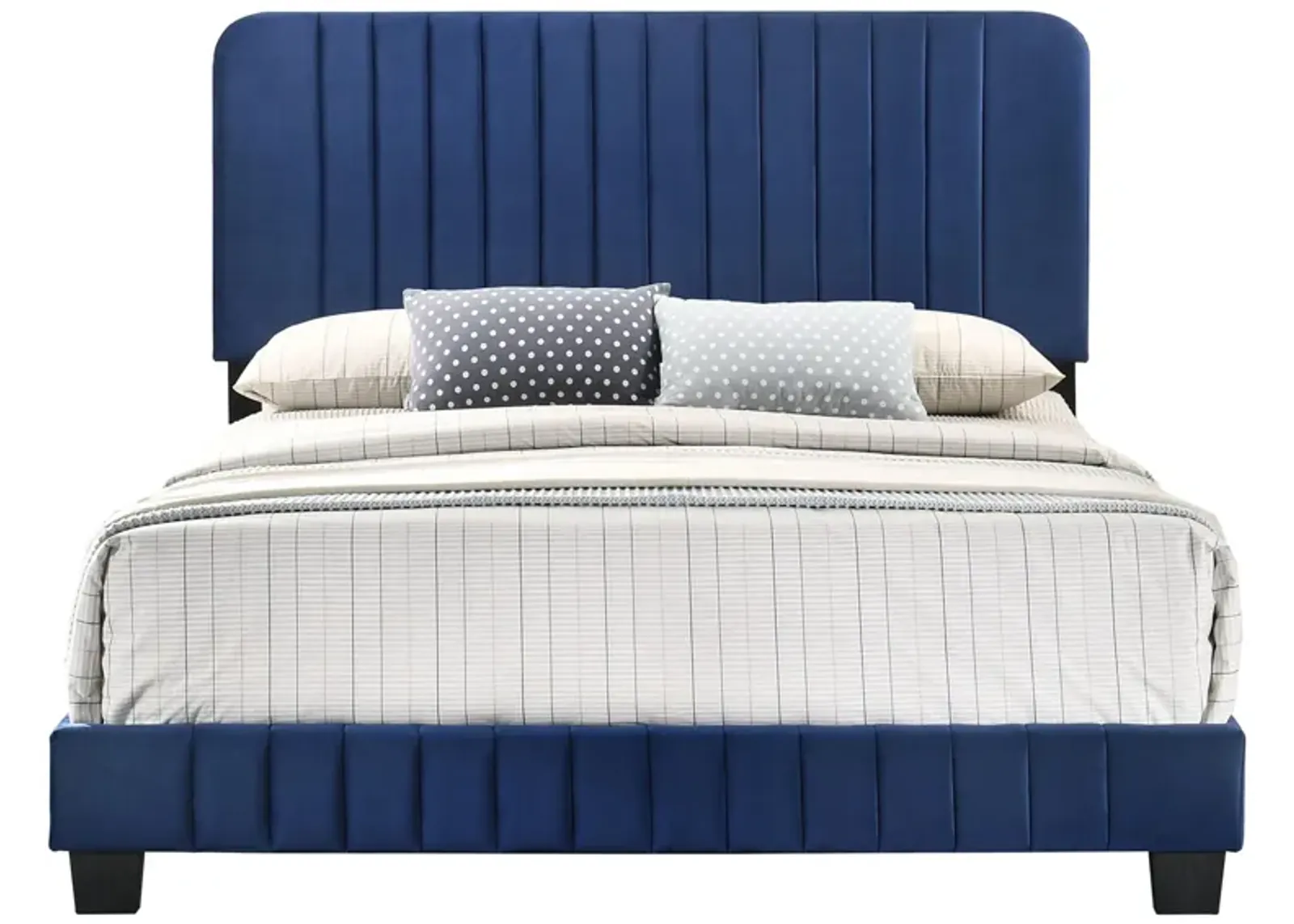 Lodi Upholstered Panel Bed in Navy Blue by Glory Furniture