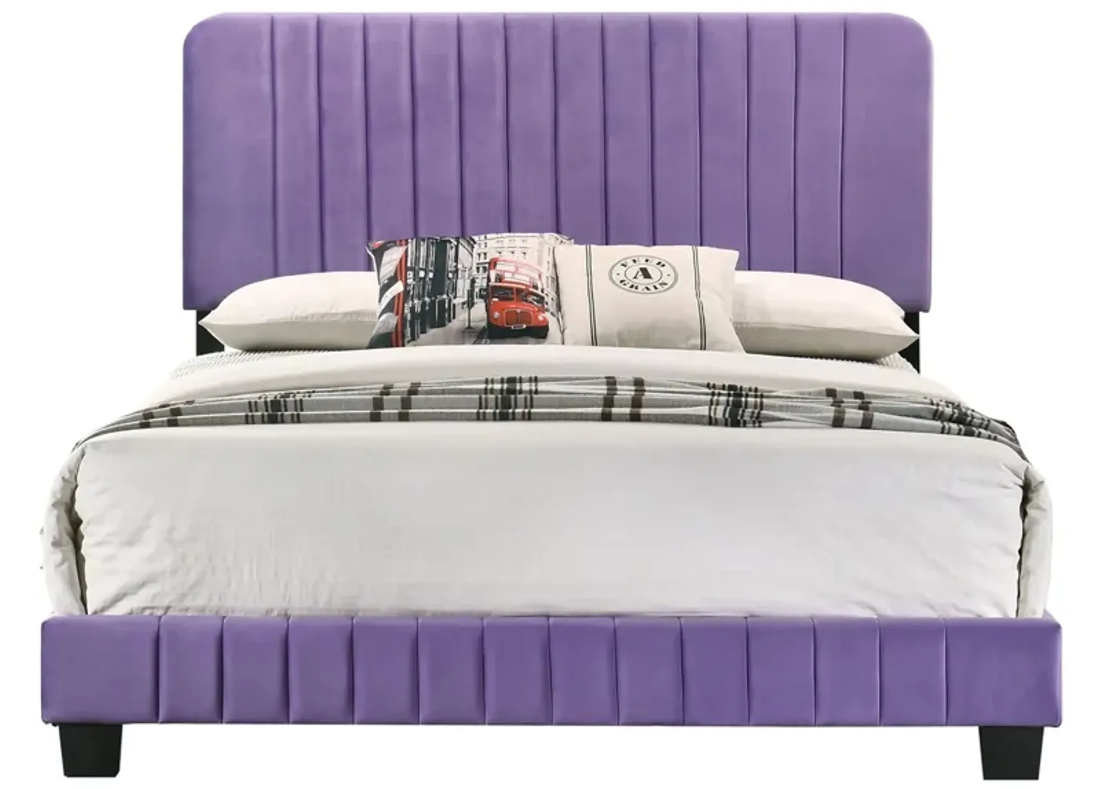 Lodi Upholstered Panel Bed in Purple by Glory Furniture