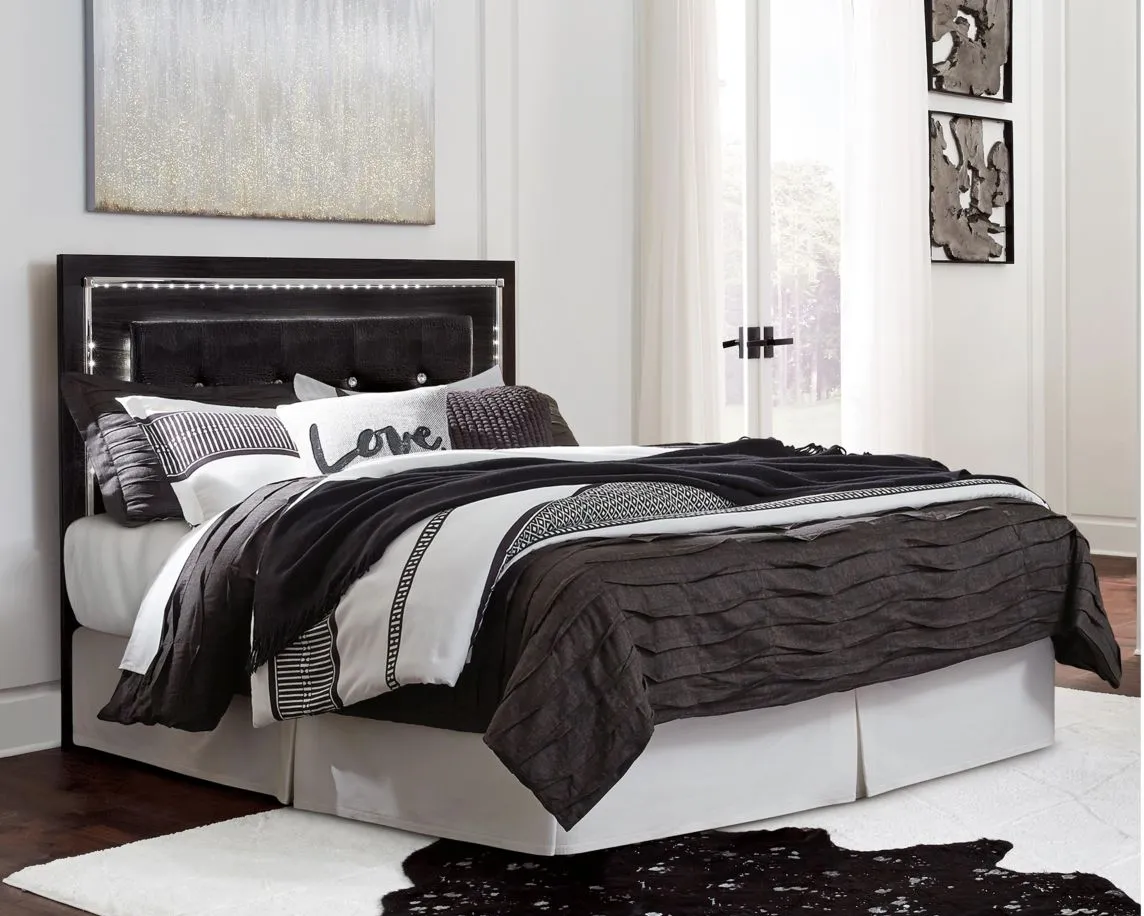 Kaydell Queen Upholstered Panel Headboard in Black by Ashley Furniture