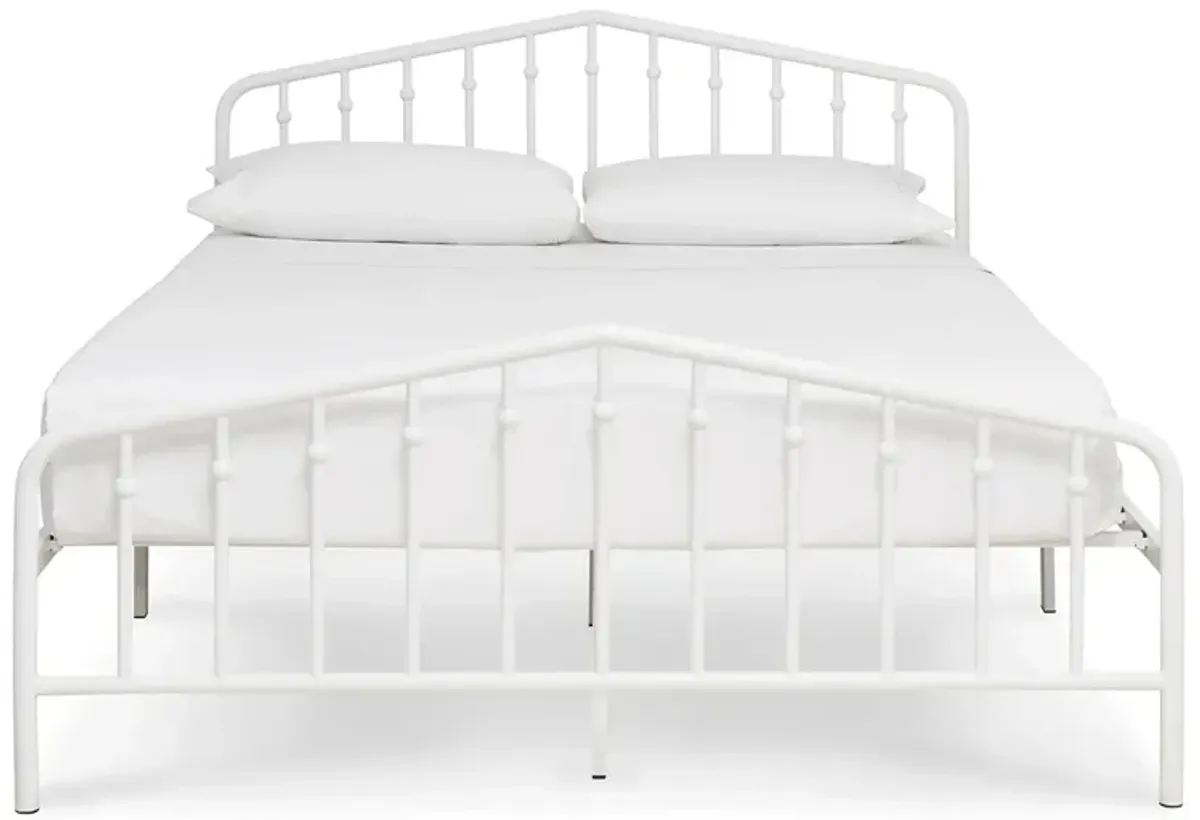 Trentlore Queen Metal Bed in White by Ashley Furniture