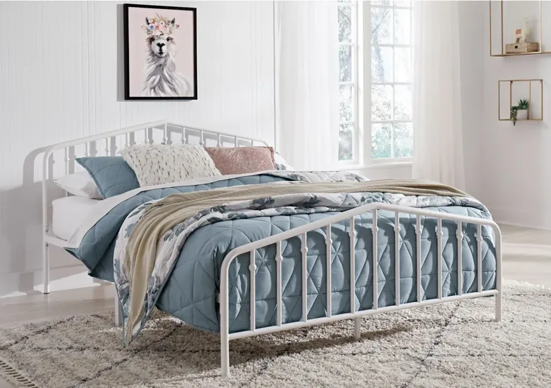 Trentlore Queen Metal Bed in White by Ashley Furniture