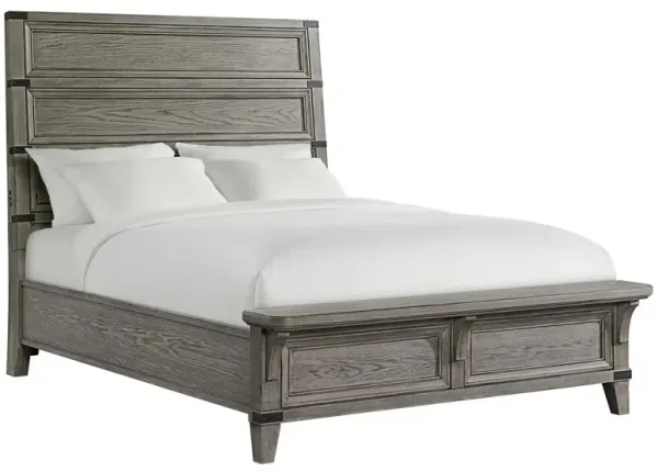 Forge Queen Panel Bed w/ Footboard Bench
