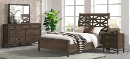 Preston Complete Queen Panel Bed in Weathered Vintage Oak by Intercon