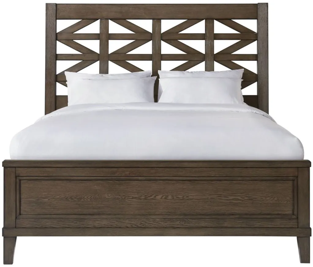 Preston Complete Queen Panel Bed in Weathered Vintage Oak by Intercon