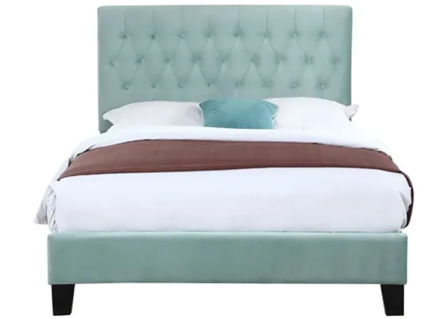 Contreras Upholstered Bed in Light Blue by Emerald Home Furnishings