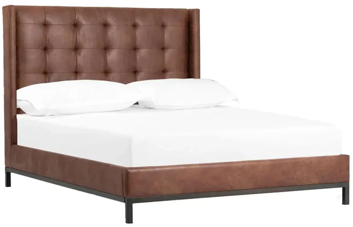 Easton Upholstered 55" Queen Bed in Vintage Tobacco by Four Hands