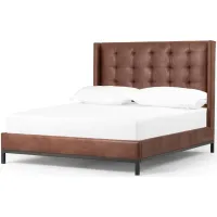 Easton Upholstered 55" Queen Bed in Vintage Tobacco by Four Hands