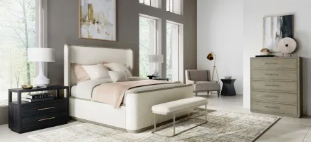 Linville Falls Upholstered Queen Shelter Bed in Mink by Hooker Furniture