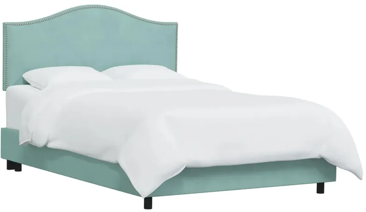 Alexander Bed in Velvet Caribbean by Skyline