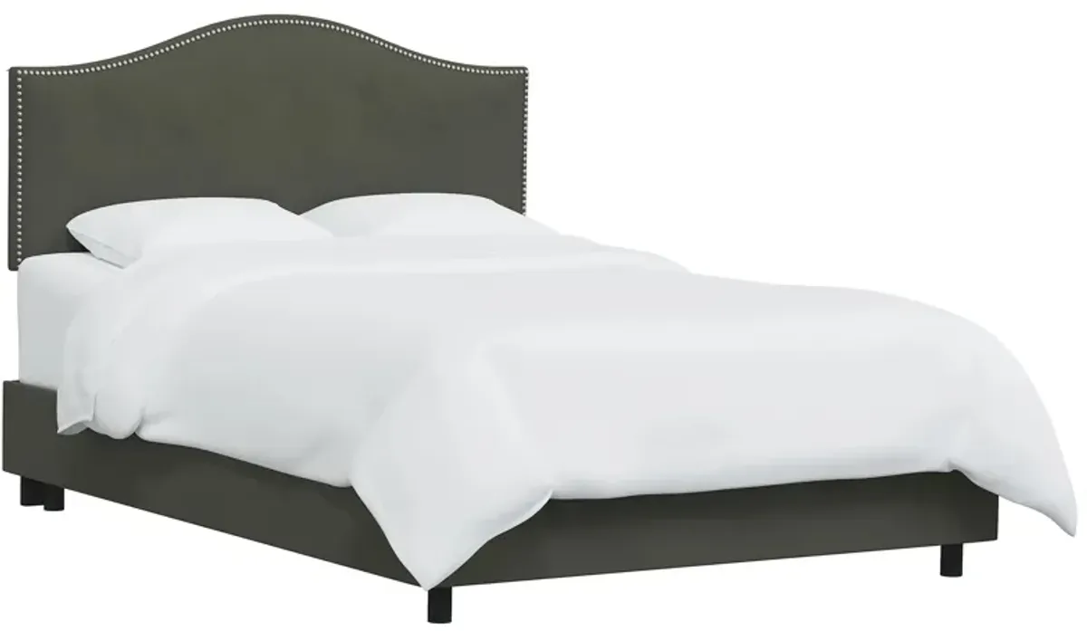 Alexander Bed in Velvet Pewter by Skyline