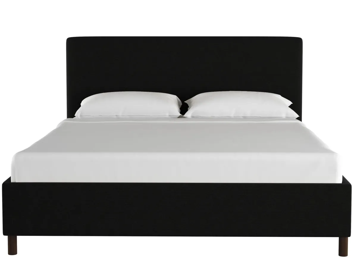 Valerie Platform Bed in Linen Black by Skyline