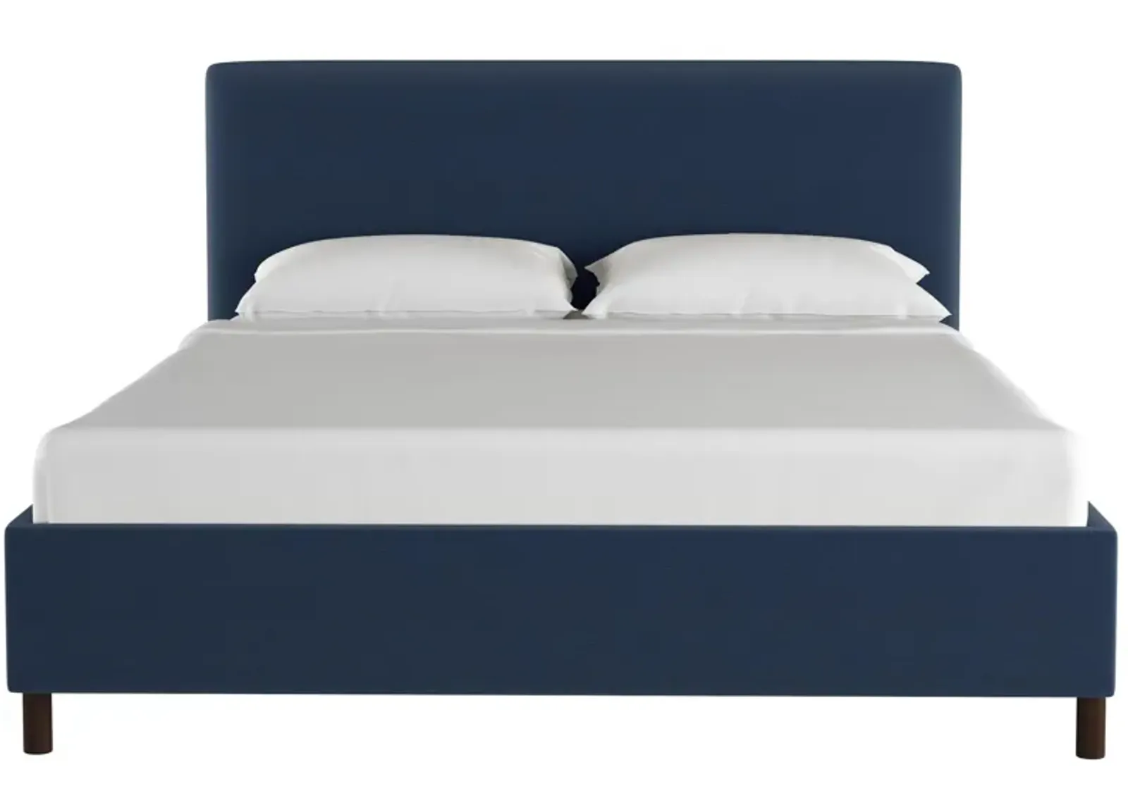 Valerie Platform Bed in Linen Navy by Skyline