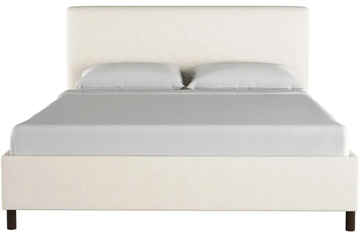 Valerie Platform Bed in Linen Talc by Skyline